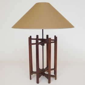 lamp-hout-spoel-weefgetouw-antiek-20e eeuw