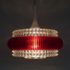 hanglamp-kunststof-ribbelband-rood-vintage-1970