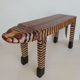 bank-hout-beschilderd-tijger