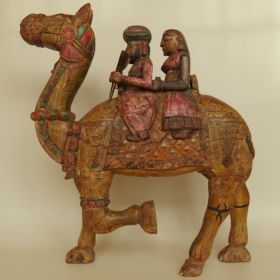 beeld-Dhola-Maru-kameel-Rajasthan-India-beschilderd-antiek